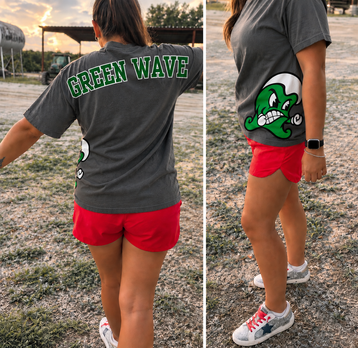 Side Green wave T-shirt, or sweatshirt
