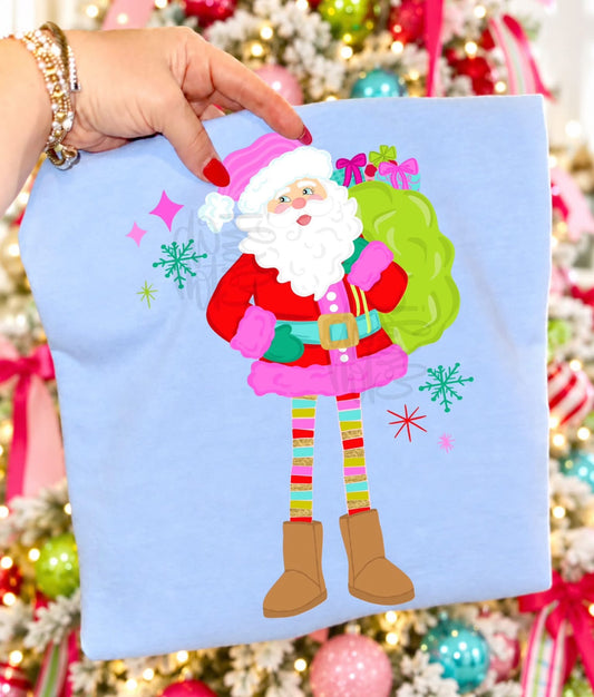 Santa with tha striped legs T-shirt, or sweatshirt