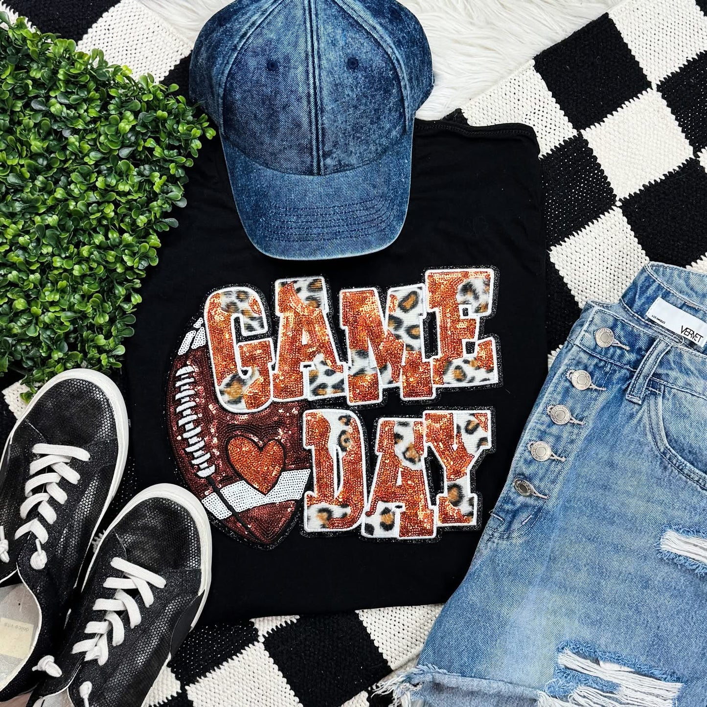 Game day Real Sequin patch sweatshirt