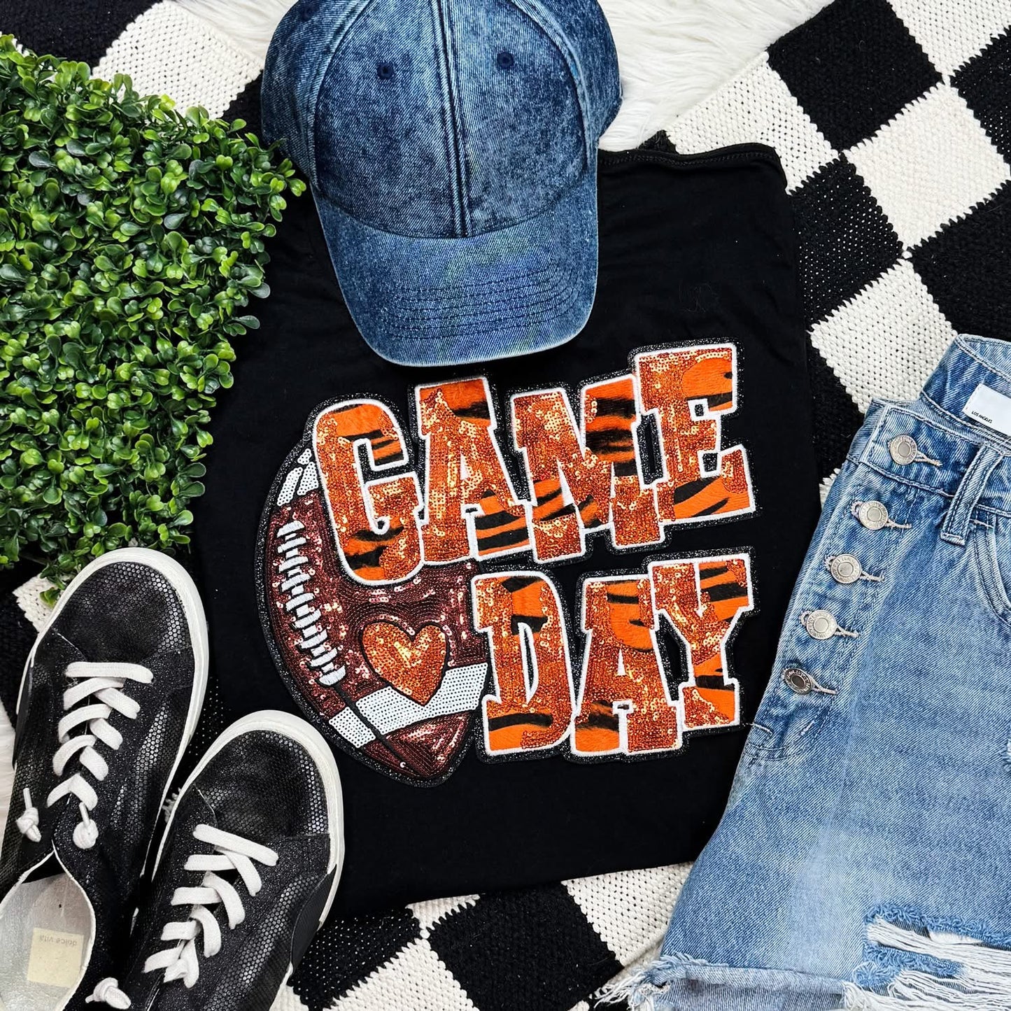 Game day Real Sequin patch sweatshirt