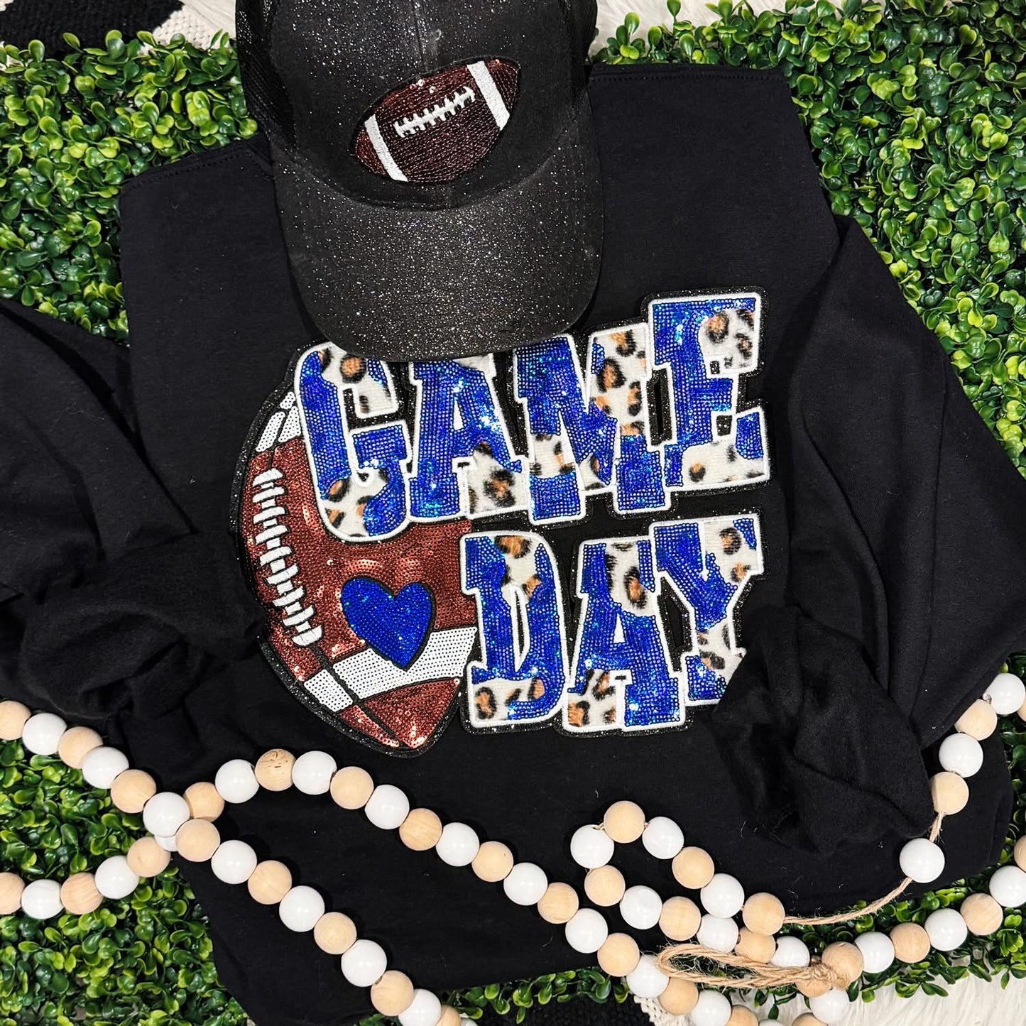 Game day Real Sequin patch sweatshirt