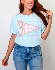Back to School pink pennants Tshirt, Tank or sweatshirt