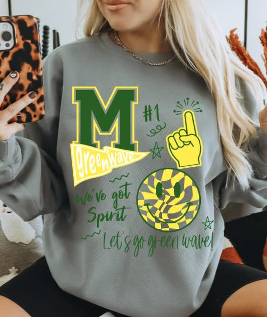 Green Wave collage T-shirt, Tank or sweatshirt (Copy)