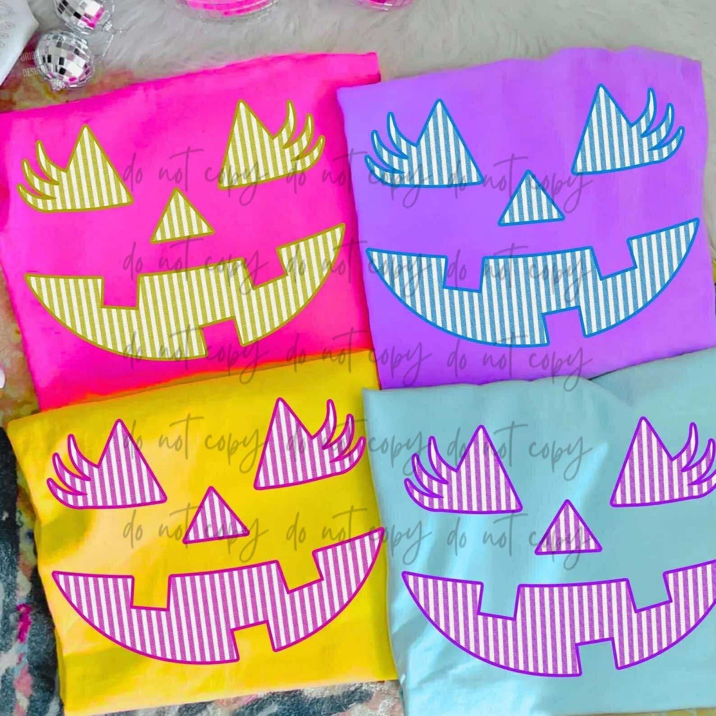 Seersucker pumpkin face Tshirt, Tank or sweatshirt