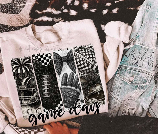 Game Day b&w Tshirt, Tank or sweatshirt