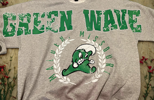 Oversized print Green Wave sweatshirt