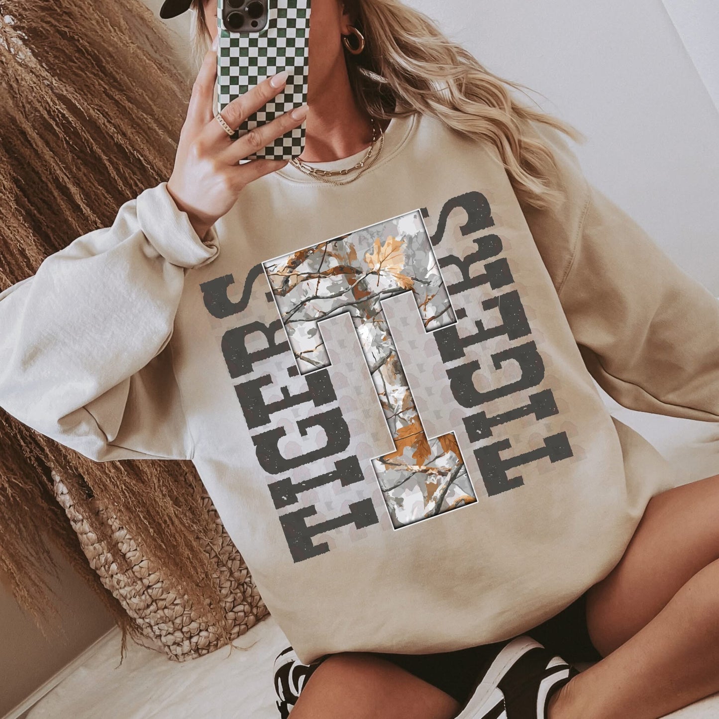 Green Wave, Tigers camo T-shirt, Tank or sweatshirt