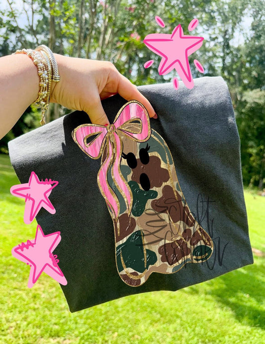 Camo bow ghost  T-shirt, Tank or sweatshirt