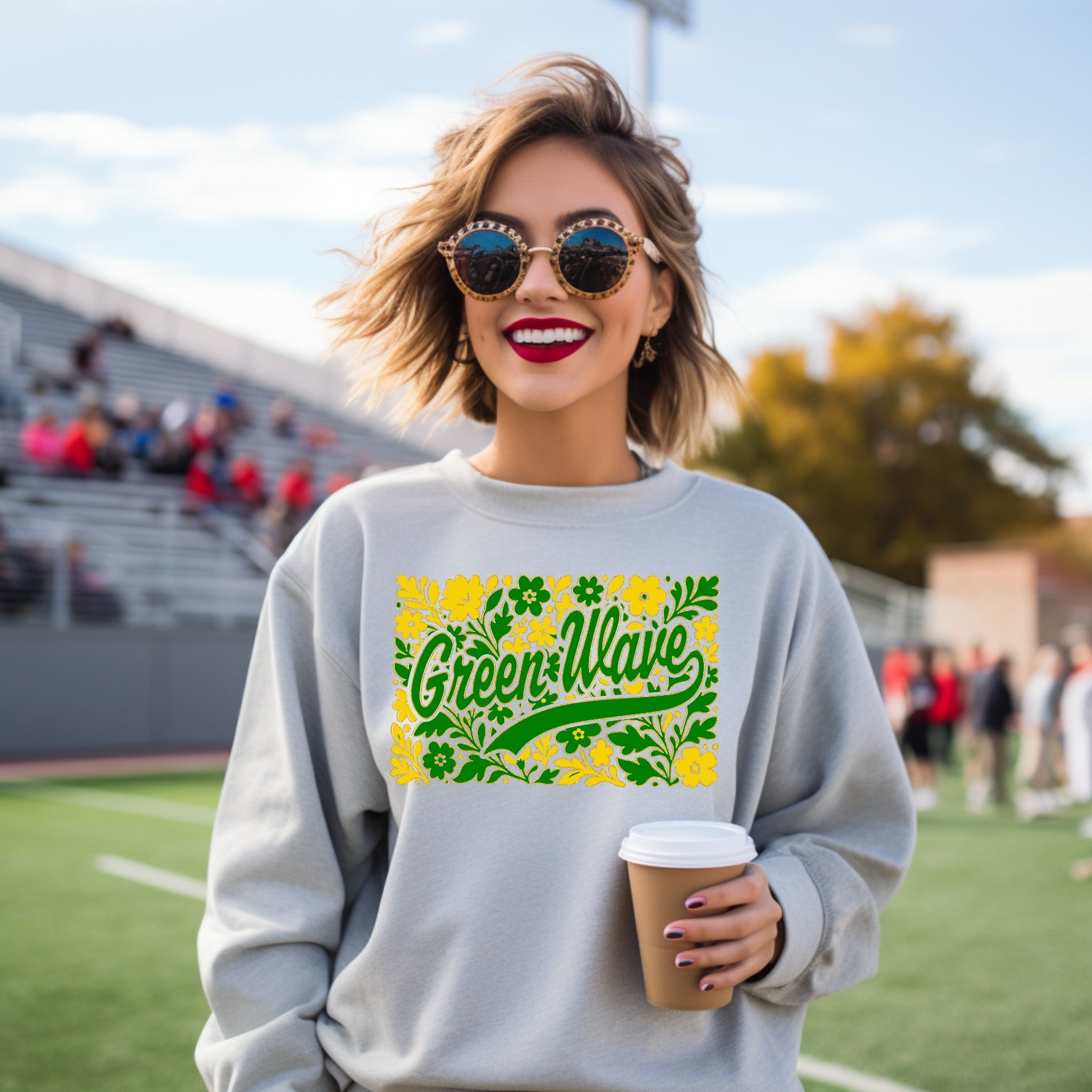 Green Wave floral T-shirt, Tank or sweatshirt