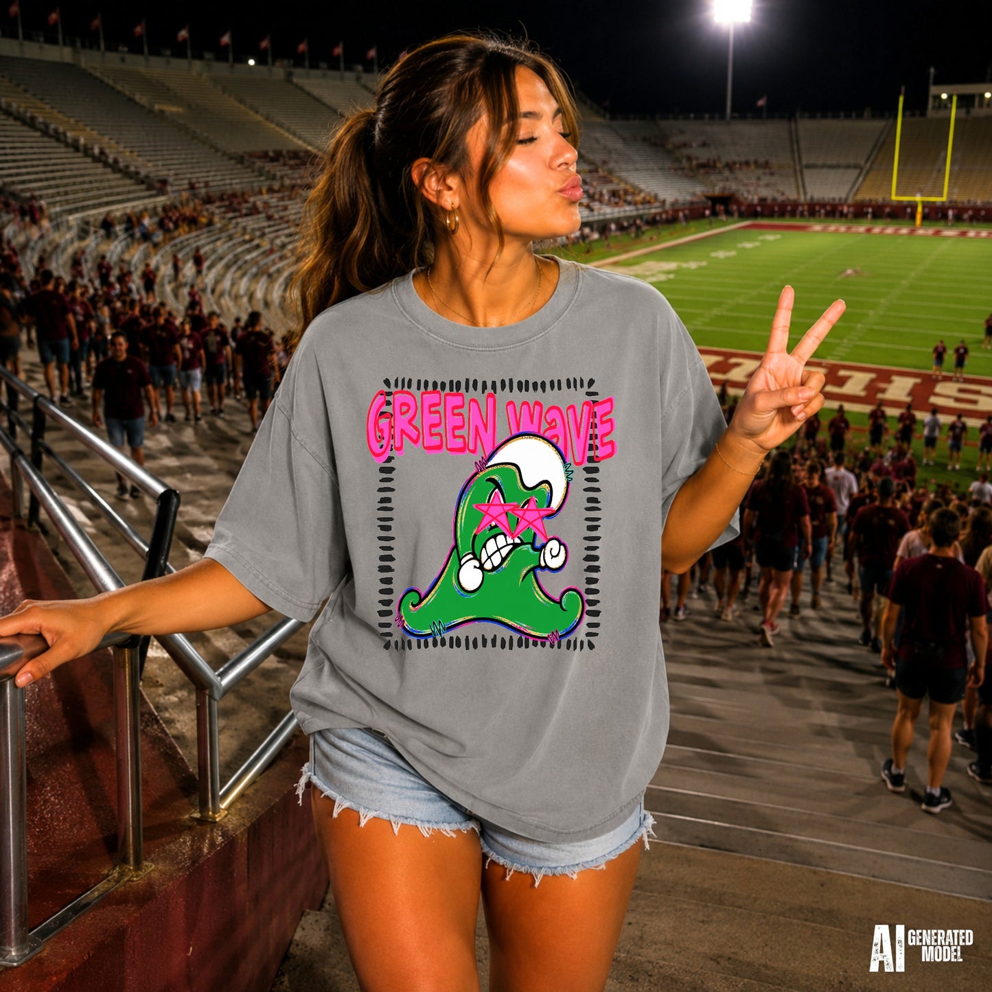 Green wave starstruck T-shirt, or sweatshirt