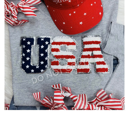 Chenille USA patch T-shirt