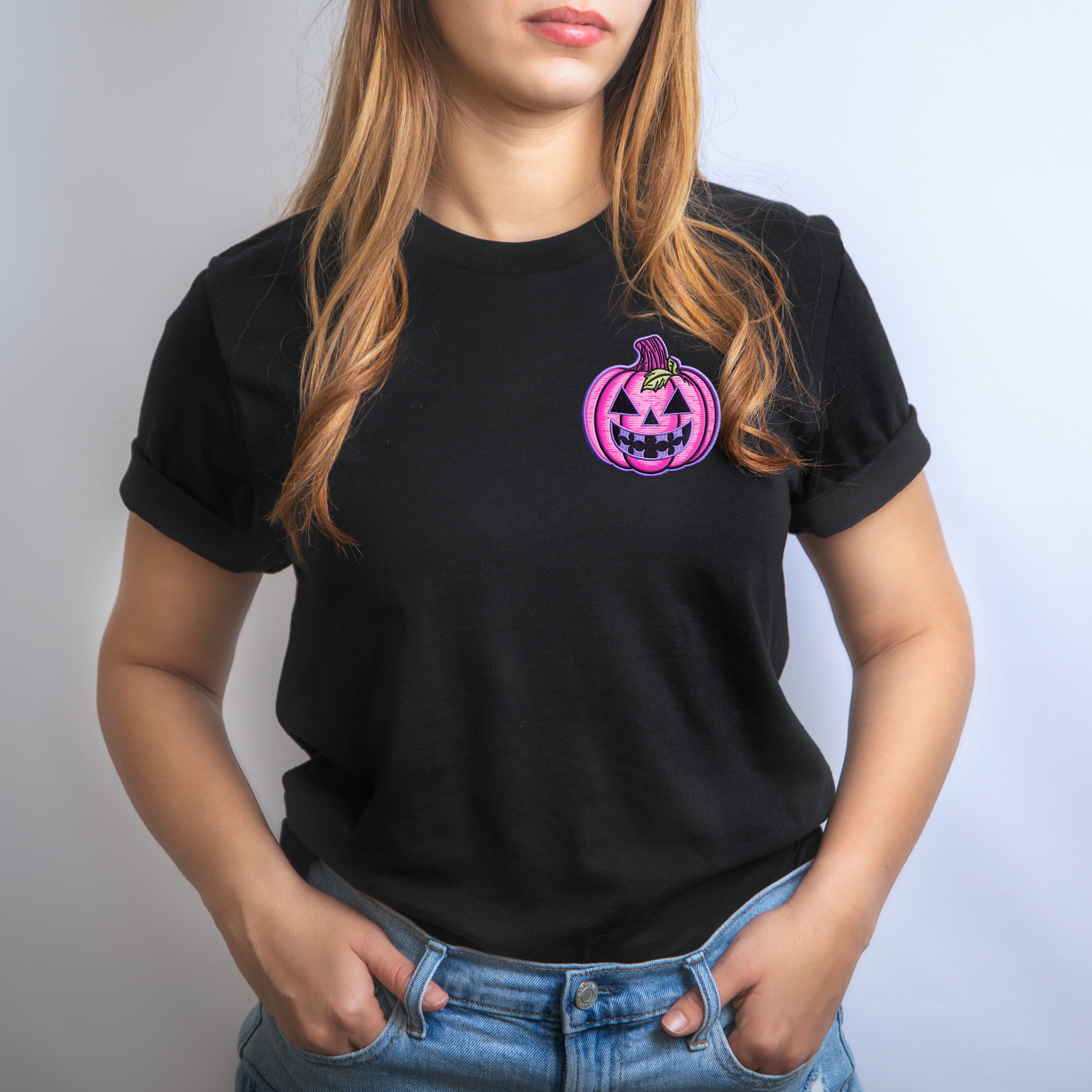 Adorable pumpkin pocket print T-Shirt