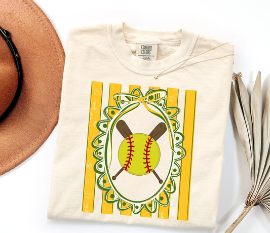 Baseball or softball trendy stripes T-shirt, or sweatshirt
