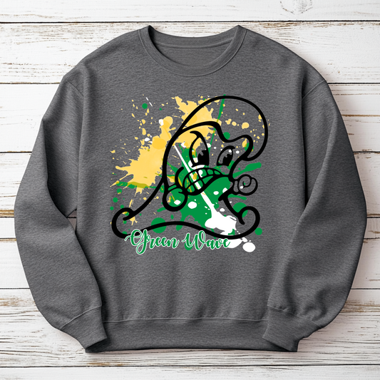 Green Wave splatter T-shirt, or sweatshirt