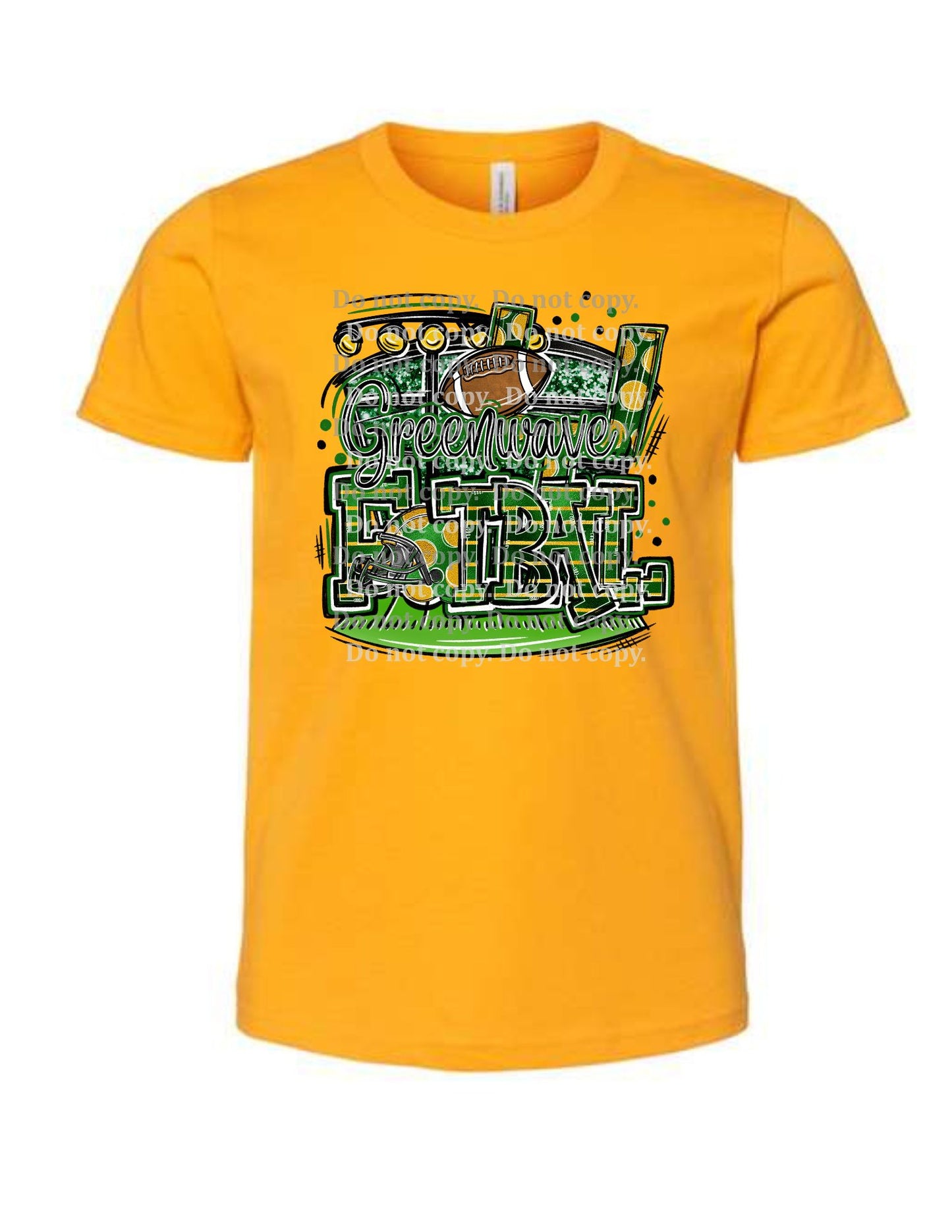 Youth Greenwave Spirit Cheer or Football T-shirt or Hoodie