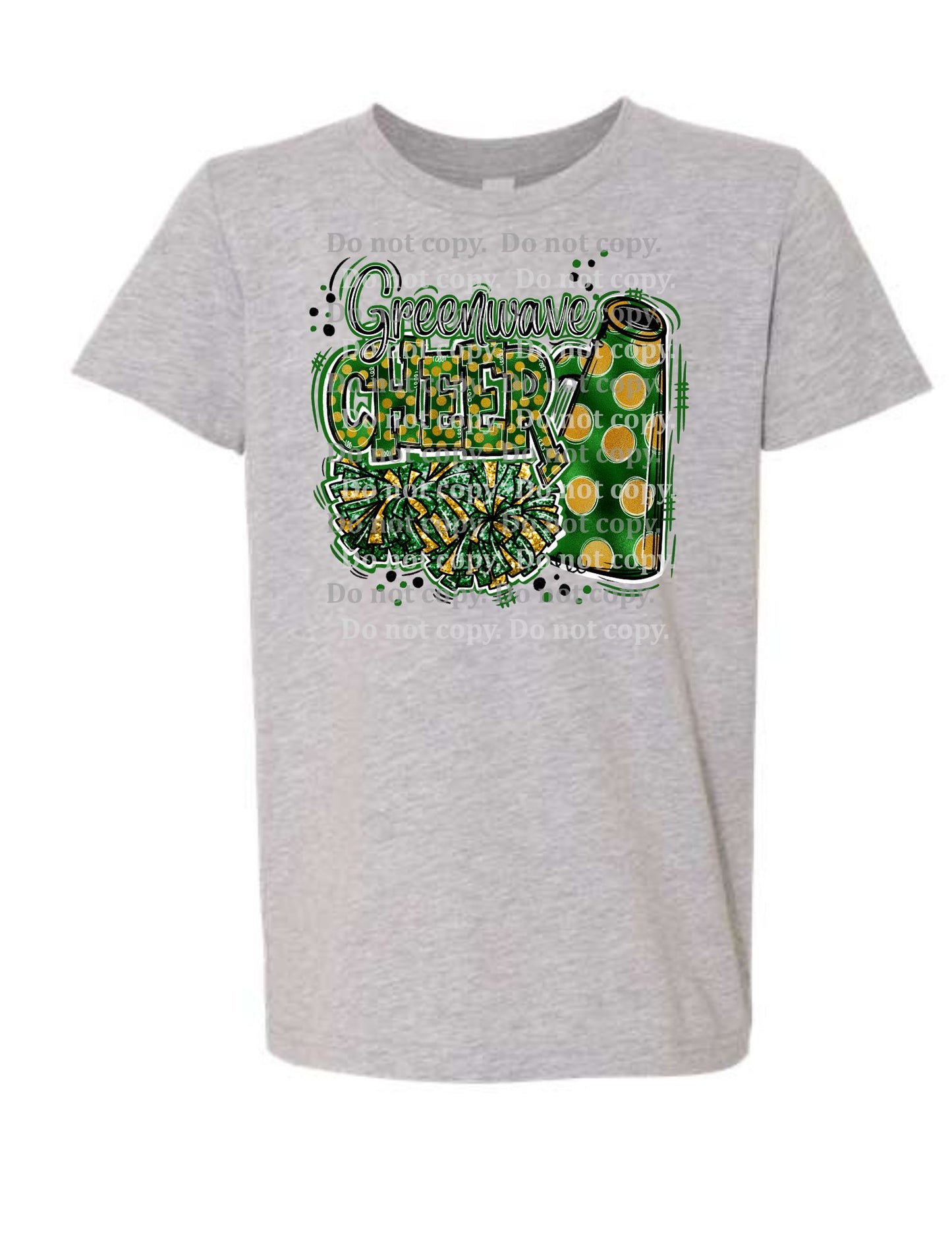 Youth Greenwave Spirit Cheer or Football T-shirt or Hoodie