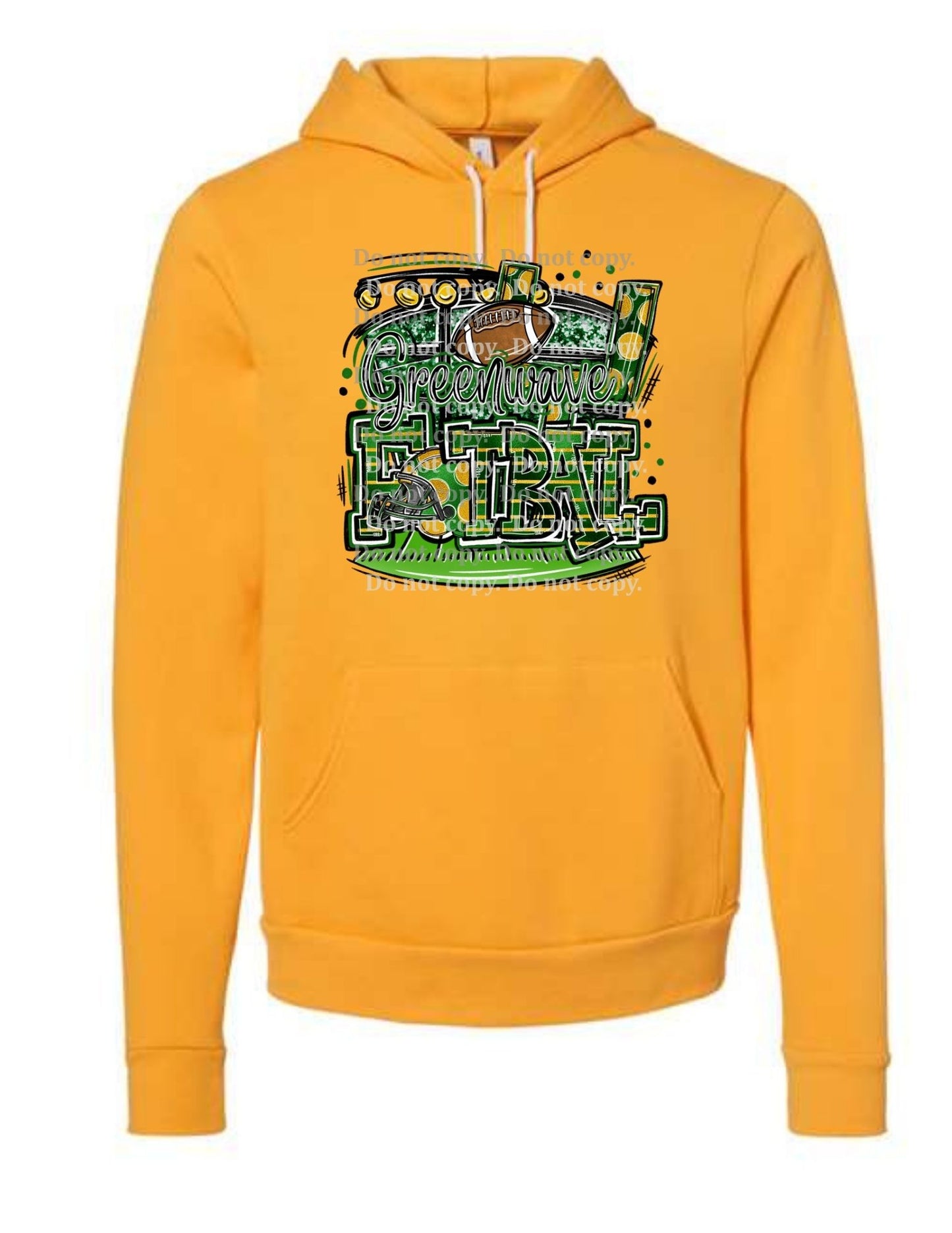 Greenwave Spirit Cheer or Football T-shirt or Hoodie