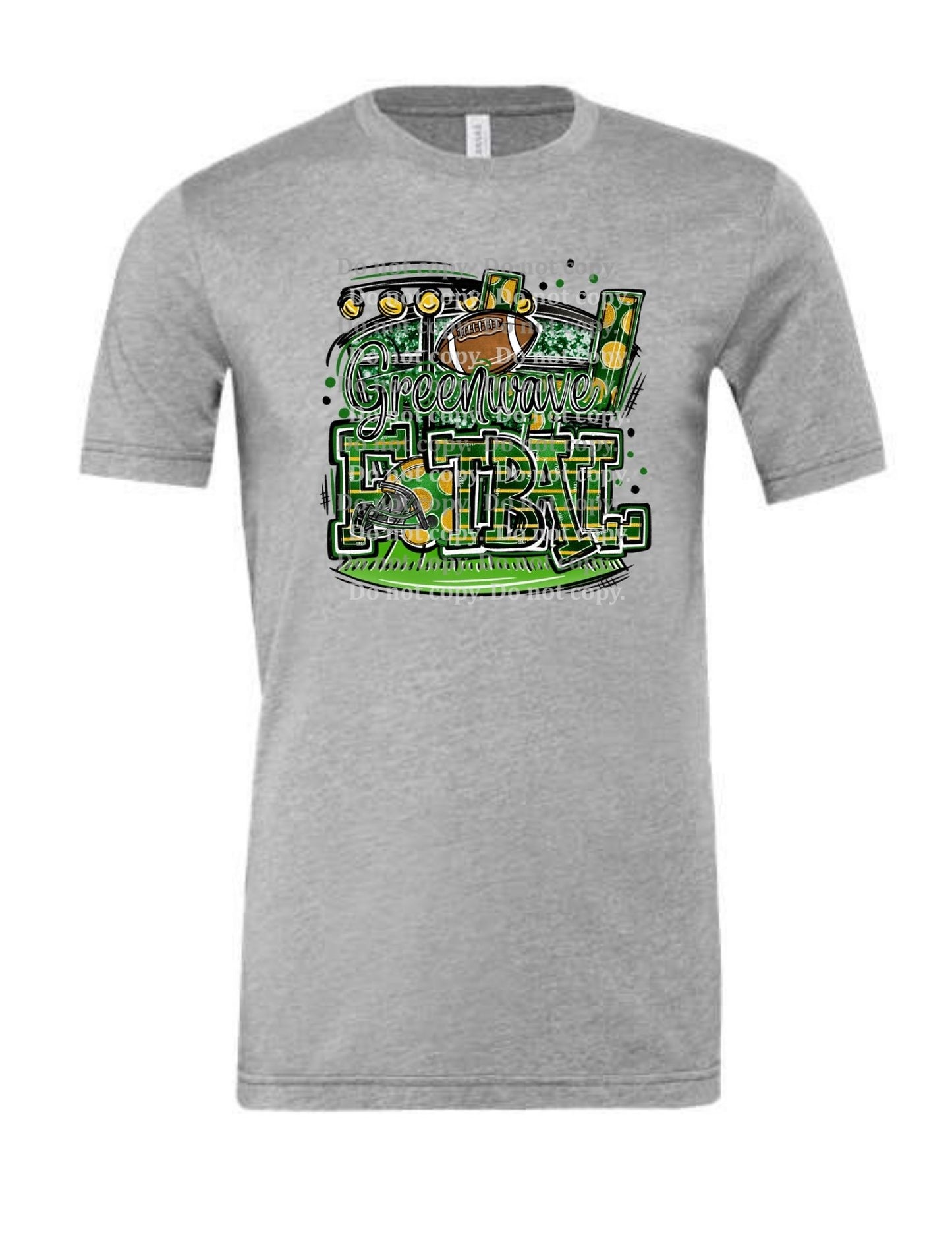 Greenwave Spirit Cheer or Football T-shirt or Hoodie