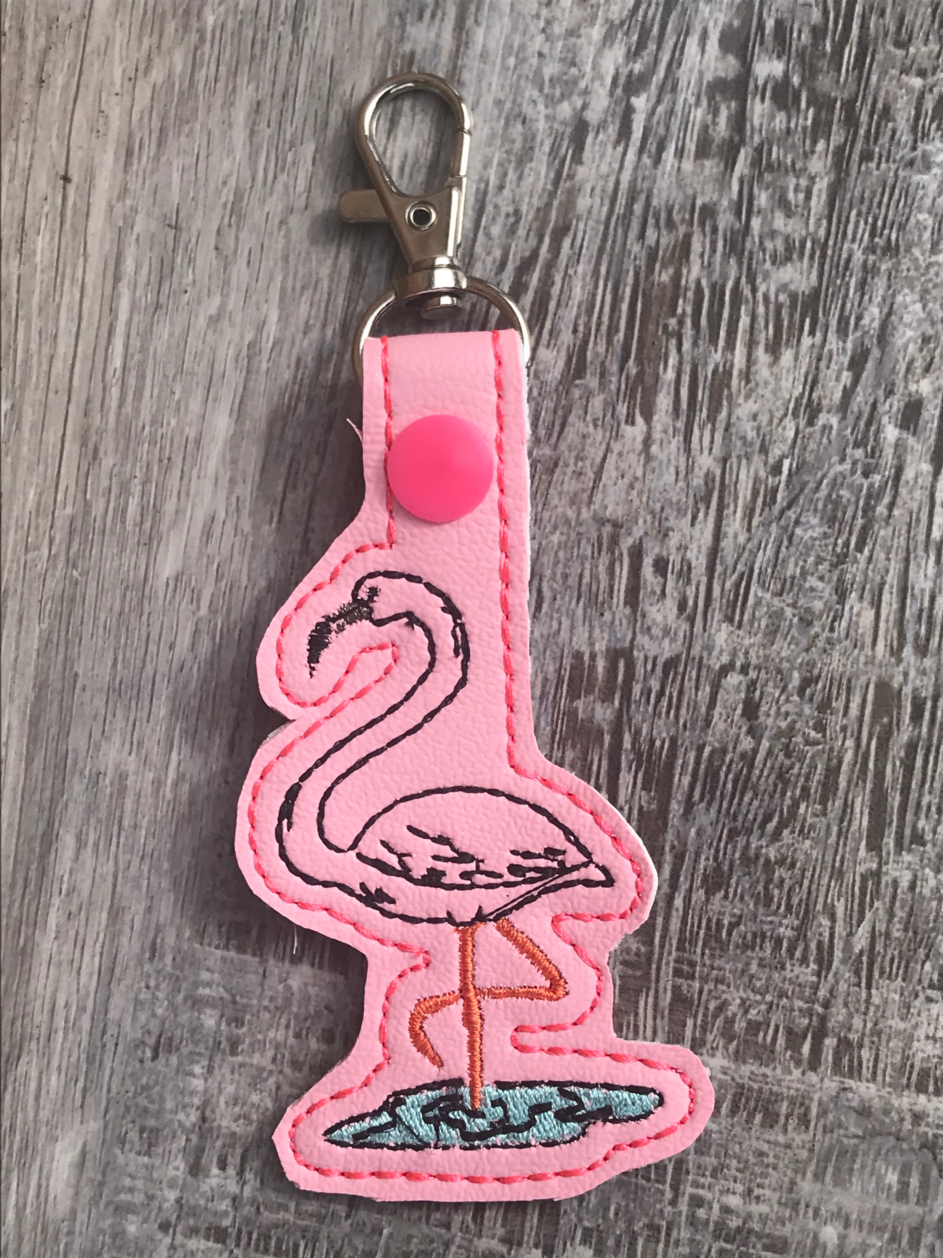 Flamingo Keychain/snap tab