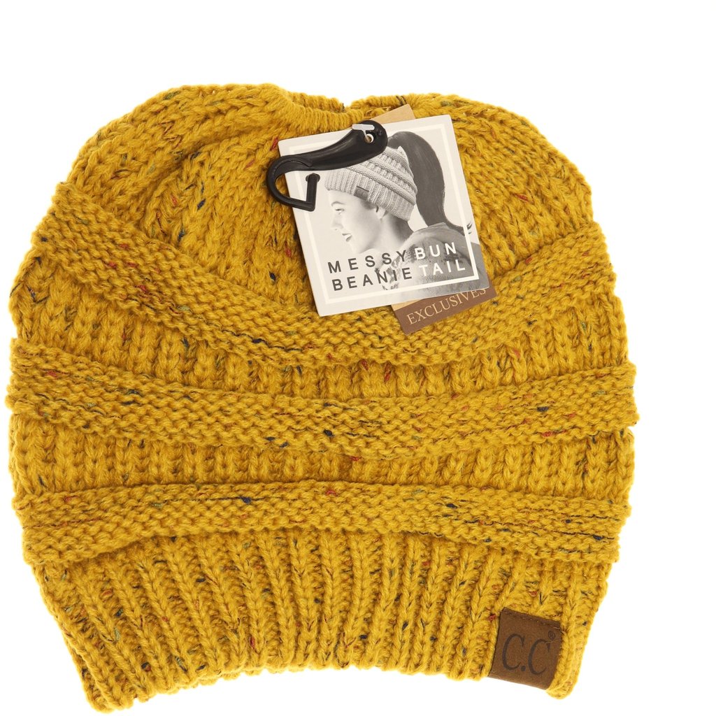 Ponytail Flecked C.C. Beanie
