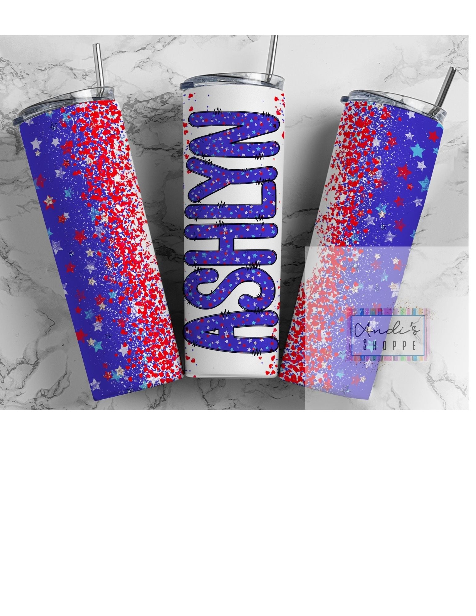 Custom 4th of July stars/stripes Sublimation tumbler