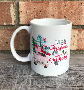 Christmas movie watching mug