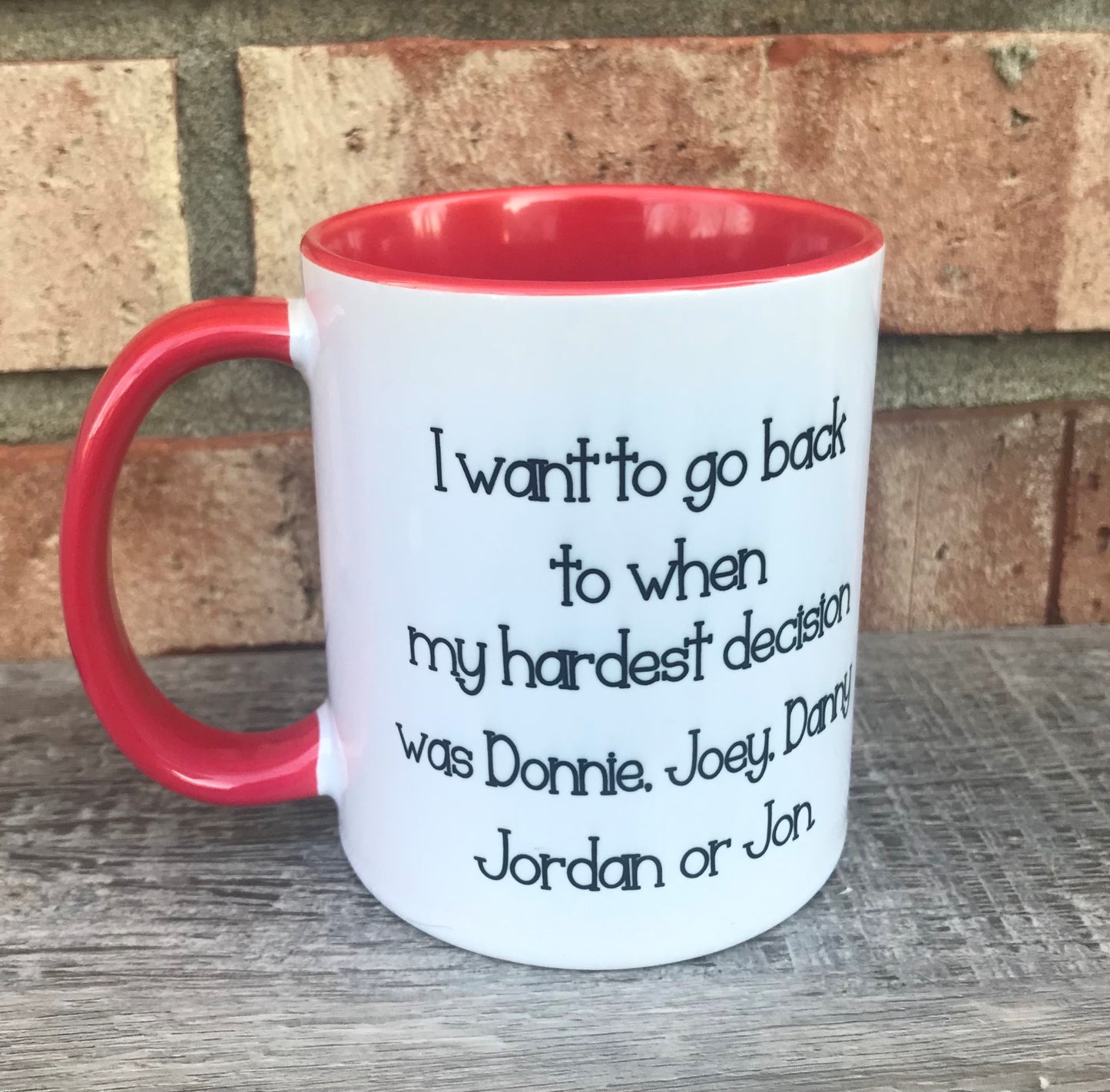 Back to my hardest decision (New Kids) mug