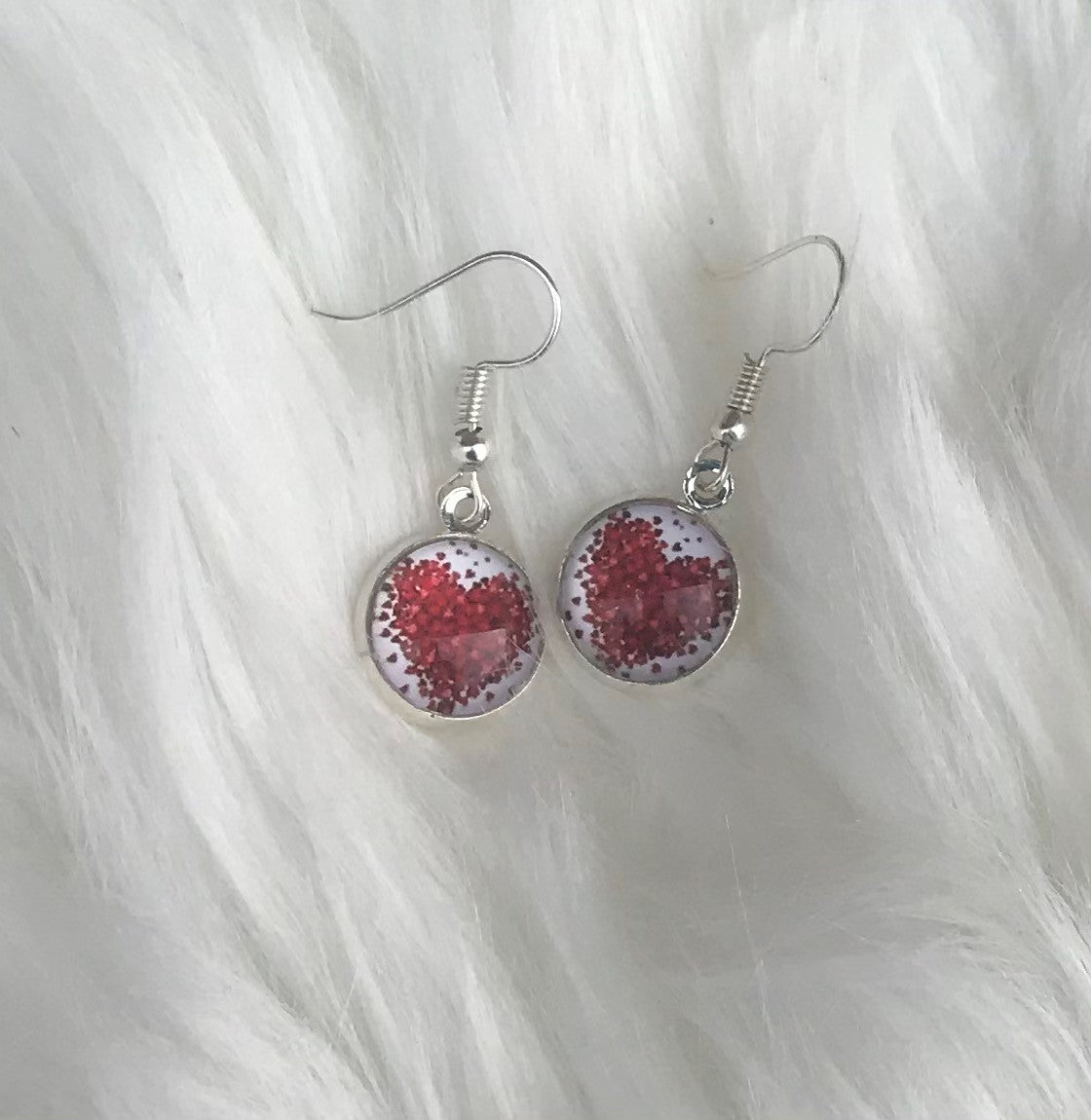 Heart silver earrings