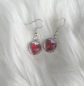 Heart silver earrings