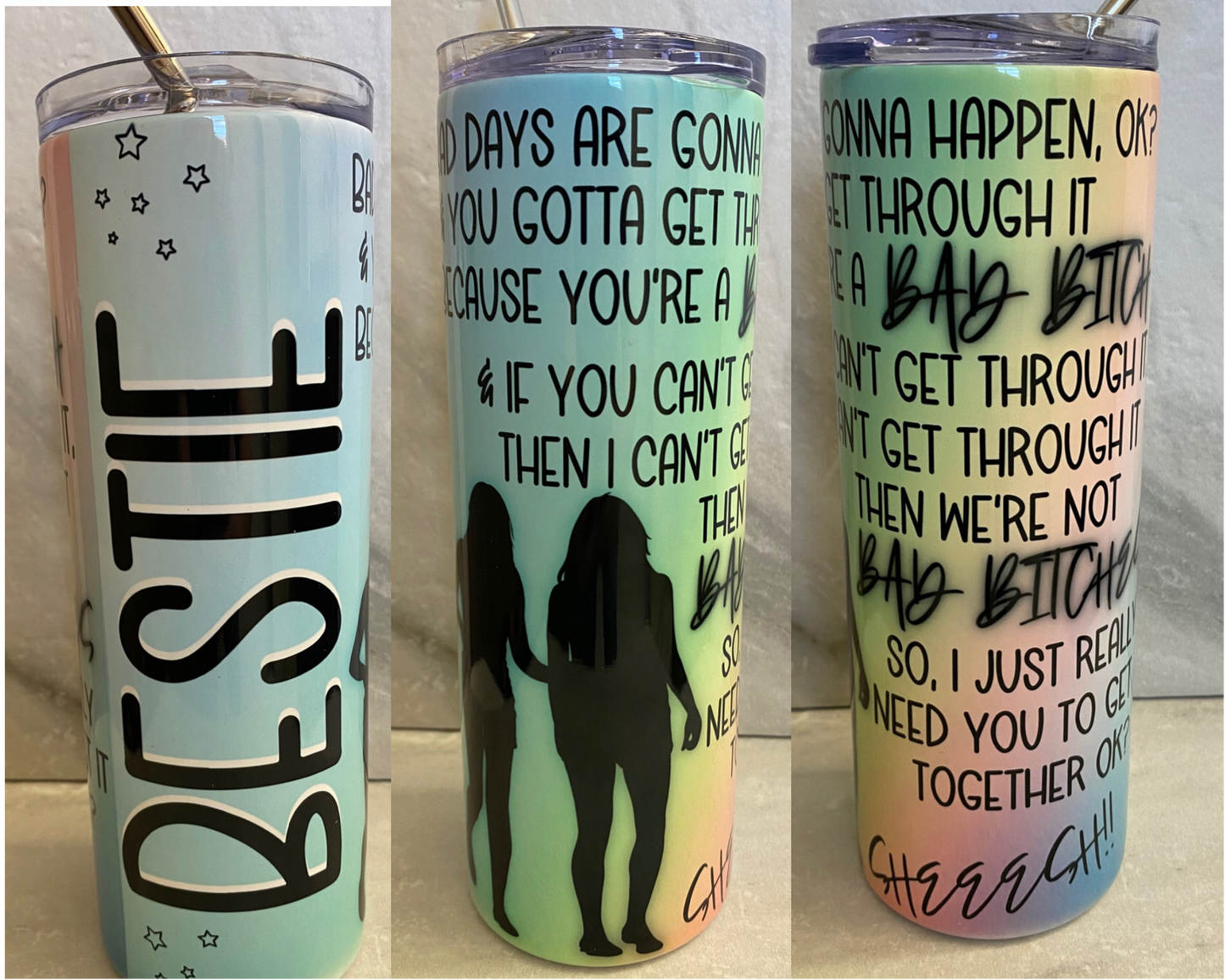 BFF bestie nsfw tumbler 20 ounce skinny Sublimation tumbler