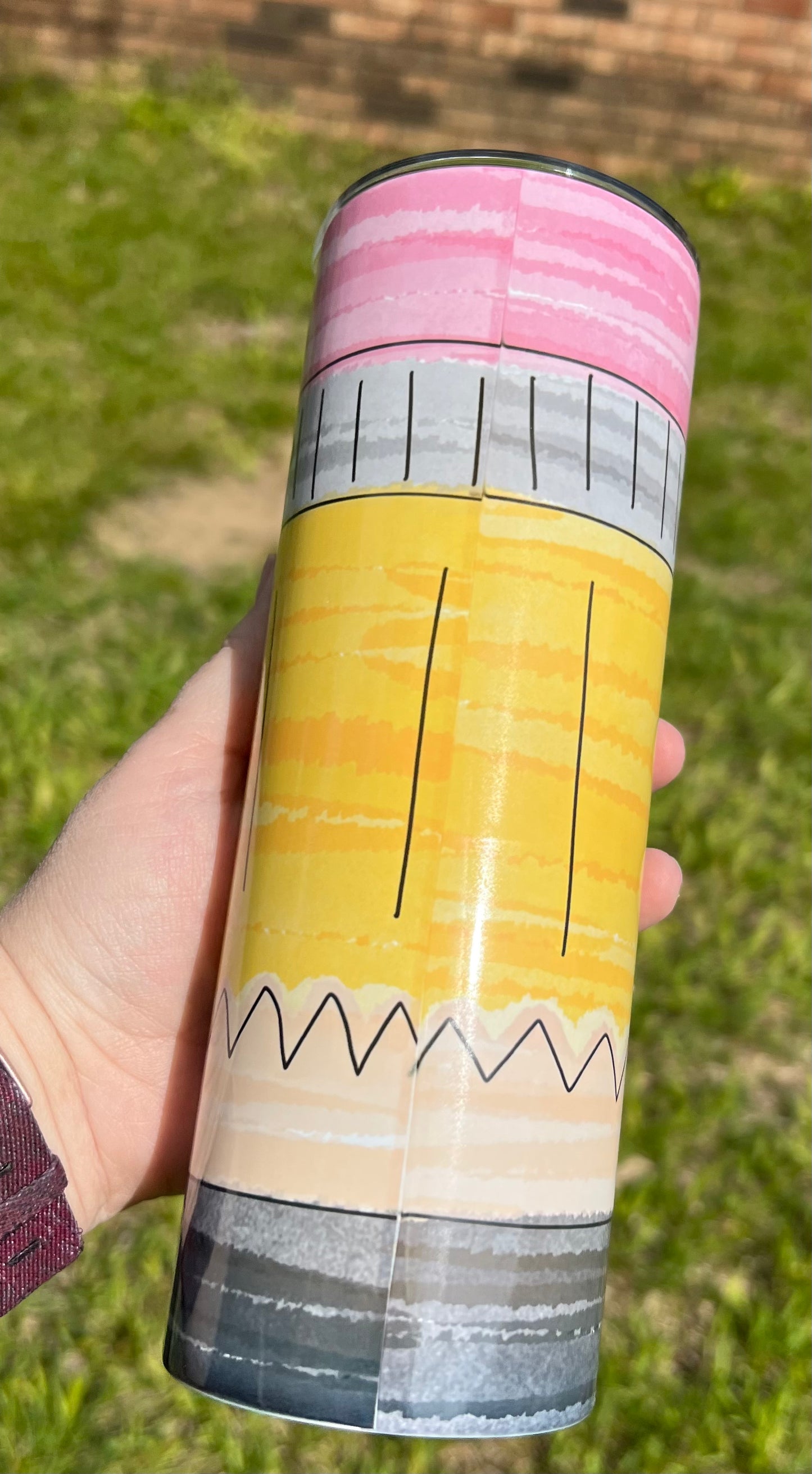 Custom/personalized Teacher pencil 20 ounce tumbler