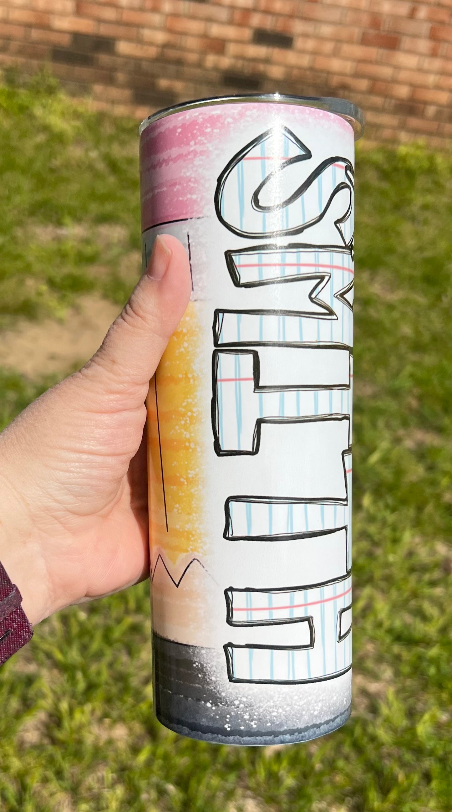 Custom/personalized Teacher pencil 20 ounce tumbler