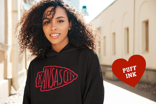 Red Arrow Kansas City puff print Hoodie or Tee