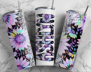 Custom/personalized Bright neon sunflower 20 ounce tumbler