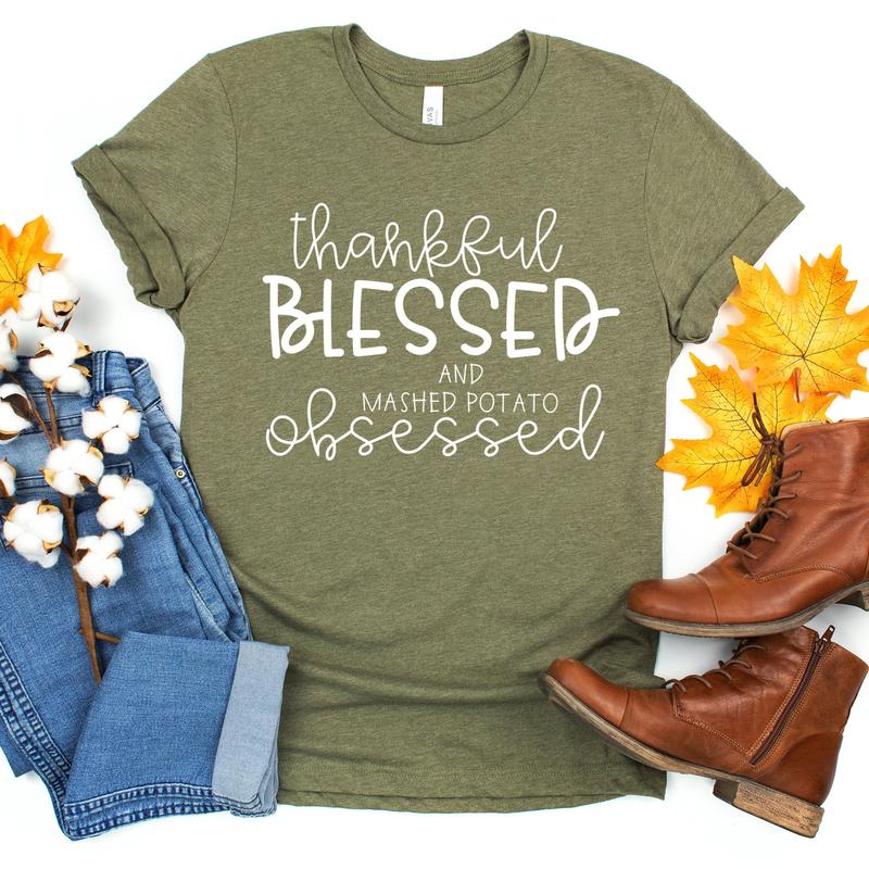 Thankful, Blessed and mashed potato T-Shirt