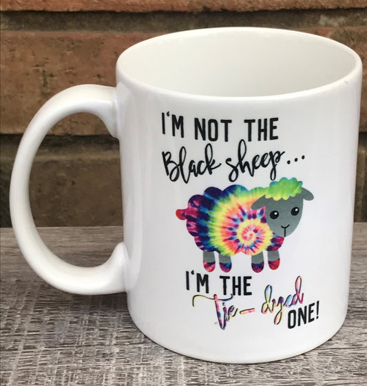 Not the black sheep, the tie-dyed one mug